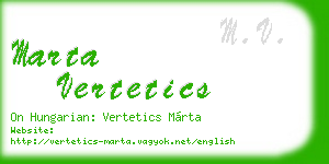 marta vertetics business card