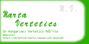 marta vertetics business card